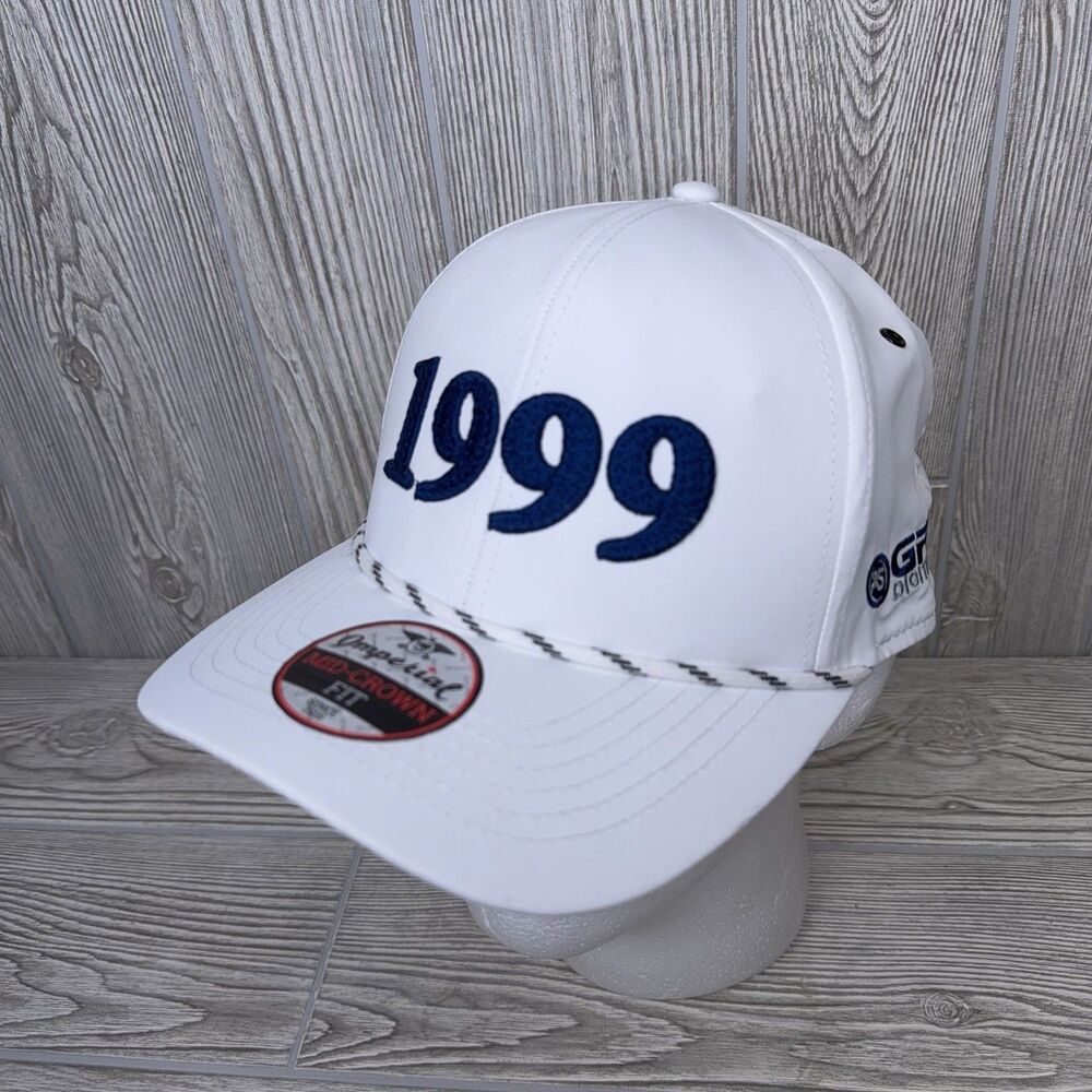 1999 Hat Cap Imperial Mid-Crown Fit White GFI Digital 25 Years Rope Lightweight